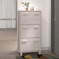 Schoenenkast HAMAR 59,5x35x117 cm massief grenenhout wit