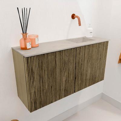 Toiletmeubel Mondiaz Joya Dlux | 80 cm | Meubelkleur Dusk | Faye wastafel Opalo Wasbak Rechts | Zonder kraangat(en)