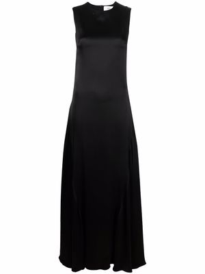 AMI Paris robe longue à détail d'empiècement - Noir