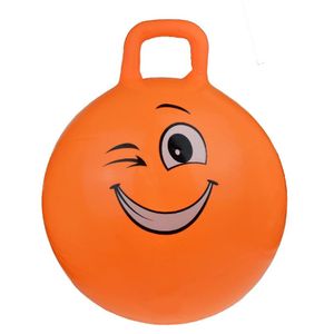 Skippybal smiley voor kinderen oranje 55 cm