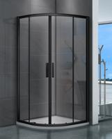 Douchecabine 90x90 Emilia Schuifdeur Hoekinstap Kwartrond Mat Zwart