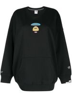 AAPE BY *A BATHING APE® sweat en coton à patch logo - Noir - thumbnail