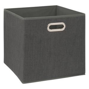 Opbergmand/kastmandje - Donkergrijs - 31 x 31 x 31 cm - 29 liter - Vakkenkast manden - Stof