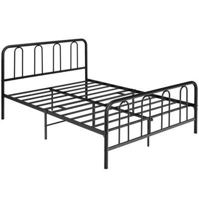 Metalen Bedframe met Hoofdeinde en Voeteneind Modern Platformbed 209 x 144 x 101 cm Zwart