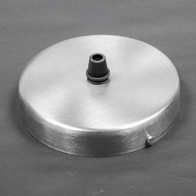 OP = OP Plafondkap Brushed staal 1 uitgang 105mm met trekontlaster