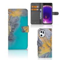 OPPO Find X5 Pro | Bookcase | Marble Blue Gold