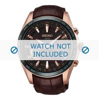 Horlogeband Seiko SSE096J1 / 8X22-0AG0 / L0CK013P9 Leder Bruin 22mm - thumbnail