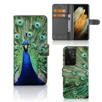 Samsung Galaxy S21 Ultra | Telefoonhoesje | Met pasjeshouder | Pauw