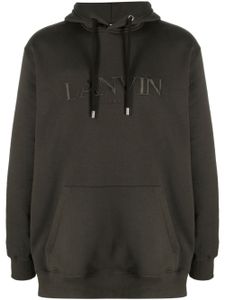 Lanvin hoodie en coton à logo brodé - Vert