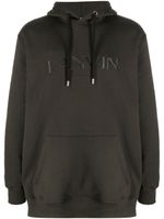 Lanvin logo-embroidered cotton hoodie - Vert