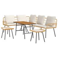 Tuinbankenset 4 pcs Beige poly rattan