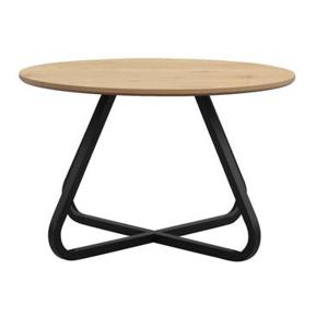 Eettafel Brigitte rond - naturel/zwart - 75Ø120 cm - Leen Bakker