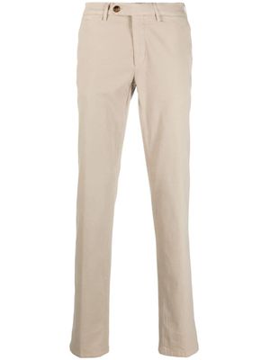 Canali pantalon chino en coton à taille mi-haute - Tons neutres