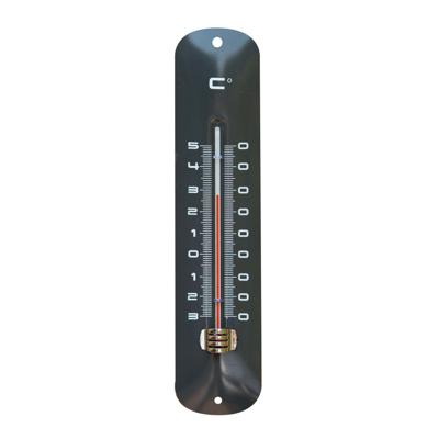 Binnen en Buiten Thermometer - grijs - metaal - 6,5 x 30 cm - Binnen/buitenthemometers - Temperatuur
