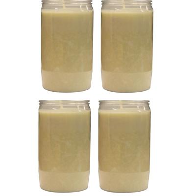 Grafkaars/gedenklicht - 4x - wit - 6 x 10 cm - 3 dagen brandtijd