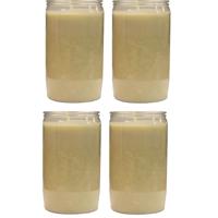 Grafkaars/gedenklicht - 4x - wit - 6 x 10 cm - 3 dagen brandtijd