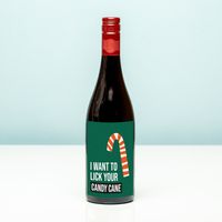 Kerst Wijnfles I Want To Lick Your Candy Cane - Rood (Merlot)