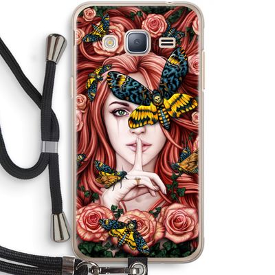 Lady Moth: Samsung Galaxy J3 (2016) Transparant Hoesje met koord