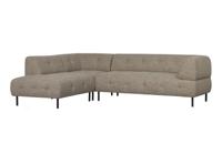 WOOOD Hoekbank 'Lloyd' Links, Woven, kleur Bruin Melange