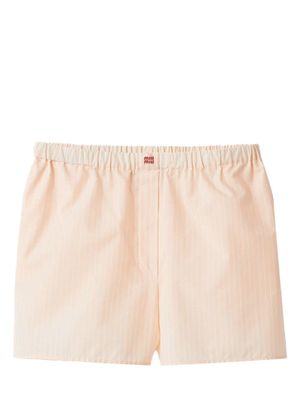 Miu Miu boxer en coton à rayures - Rose