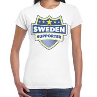Zweden supporters t-shirt - wit - voor dames - Sweden - landen shirts - kleding - sport