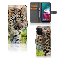 Motorola Moto G10 | G20 | G30 Telefoonhoesje met Pasjes Baby Luipaard - thumbnail