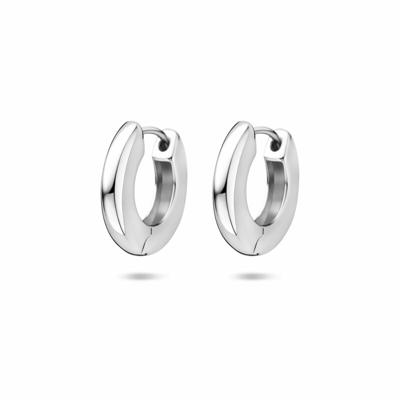 Gerhodineerd Zilveren Klapoorringen - 15,5x3mm - 925 Zilver