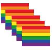 Regenboog / LGBT vlag stickers - 5x - 7.5 x 10 cm - Gay pride - plakstickers - voor binnen en buiten
