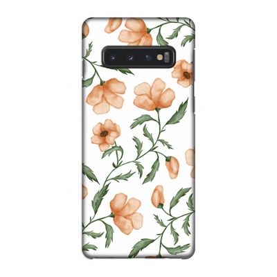 Peachy flowers: Samsung Galaxy S10 4G Volledig Geprint Hoesje