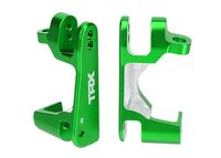 Caster blocks (c-hubs), aluminum, left & right (green-anodized) (TRX-6832G) - thumbnail