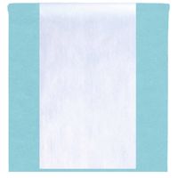 Feest tafelkleed met loper op rol - lichtblauw/wit - 10 meter - Feesttafelkleden - thumbnail