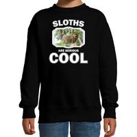 Dieren hangende luiaard sweater zwart kinderen - sloths are cool trui jongens en meisjes