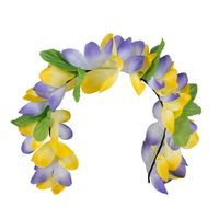Carnaval verkleed Tiara/diadeem - Tropische bloemen - dames/meisjes - Fantasy/tropical/hawaii thema - thumbnail
