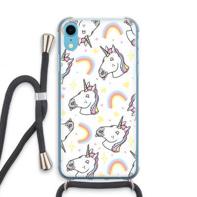 Rainbow Unicorn: iPhone XR Transparant Hoesje met koord
