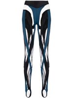 Mugler legging Spiral à empiècements - Bleu