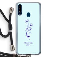 Bloom with grace: Samsung Galaxy A20s Transparant Hoesje met koord