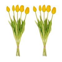 Tulpen boeket Geel - 10 stuks - 'Real Touch' Kunst tulpen - 42 cm (yellow)