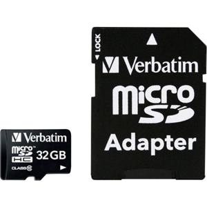 Verbatim MICRO SDHC 32GB CL 10 ADAP microSDHC-kaart 32 GB Class 10 Incl. SD-adapter