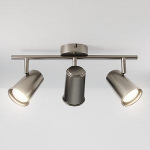 HOFTRONIC™ Riga LED Plafondlamp 3 spots RVS - Draaibaar en Dimbaar - 3 lichts - GU10 4000K neutraal wit - Plafondspot woonkamer en gang - Opbouwspot verlichting