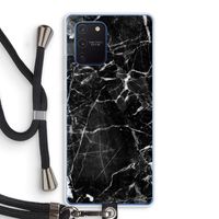 Zwart Marmer 2: Samsung Galaxy Note 10 Lite Transparant Hoesje met koord
