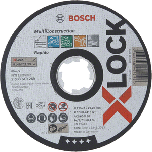 Bosch Accessoires X-LOCK Slijpschijf Multi Construction 125x1x22.23mm, recht - 1 stuk(s) - 2608619269