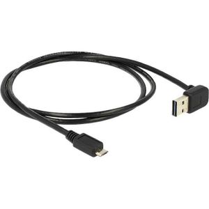 DeLOCK 1m, USB 2.0-A - USB 2.0 micro-B USB-kabel USB A Micro-USB B Zwart