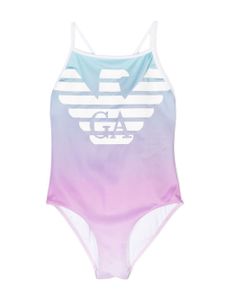 Emporio Armani Kids maillot de bain à logo imprimé - Rose