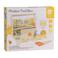 Classic World houten gereedschapskist modern, 27dlg.