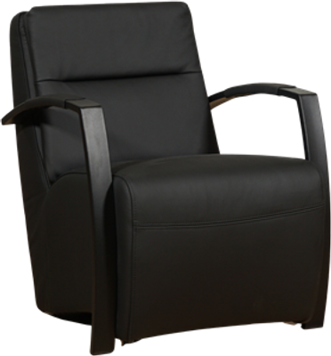Zwarte leren industriële stalen fauteuil Arrival - Toledo Leer Nero (zwart leer)