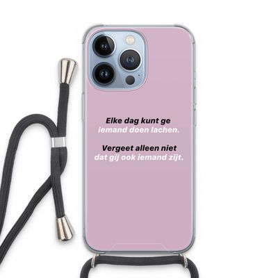 gij zijt ook iemand: iPhone 13 Pro Transparant Hoesje met koord