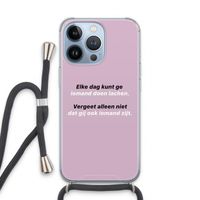 gij zijt ook iemand: iPhone 13 Pro Transparant Hoesje met koord