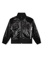 Karl Lagerfeld Kids veste bomber à sequins brodés - Noir - thumbnail