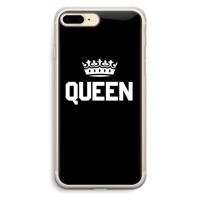 Queen zwart: iPhone 7 Plus Transparant Hoesje - thumbnail