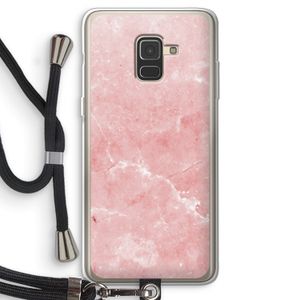 Roze marmer: Samsung Galaxy A8 (2018) Transparant Hoesje met koord